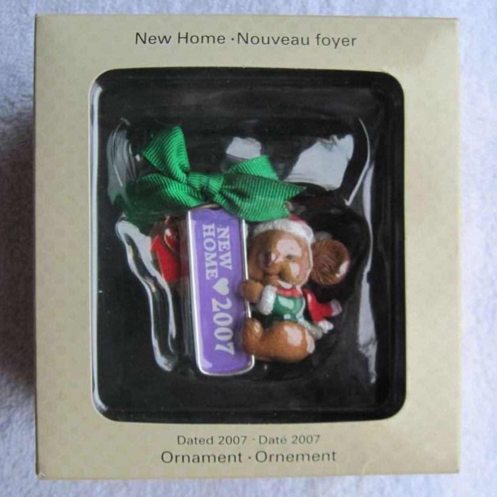 New Home 2007 Mouse American Greetings Ornament Gift Repurpose Redesign Bow Key